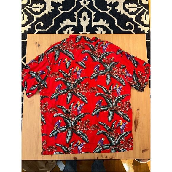 Paradise Found Magnum PI Parrot Hawaiian Shirt Red Men’s 2XL Made in the USA Vin - Picture 5 of 5